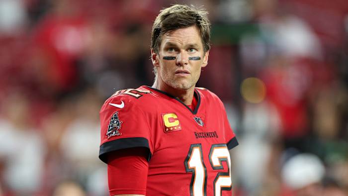 Tampa Bay Buccaneers quarterback Tom Brady on the field